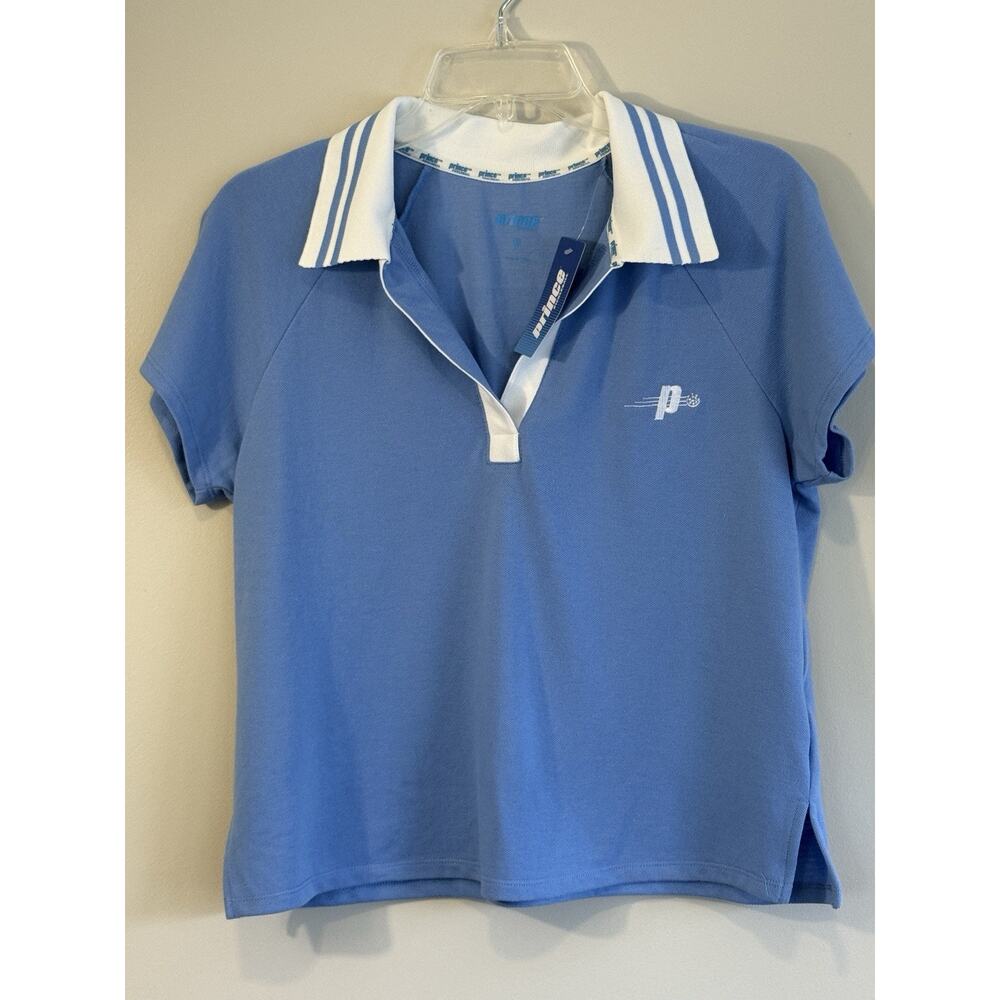 Prince Pickleball Women's Short Sleeve Polo Shirt - Light Blue Size Medium NWT